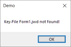 The keyfile Form1.jwd is missing
